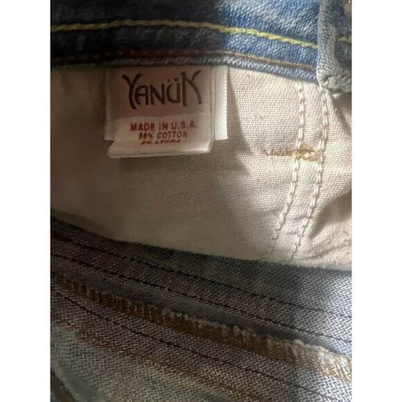 Yanuk Straight Denim Skirt Womens Size 4 Blue Light Wash Front Slit Y2K Casual - Picture 5 of 9